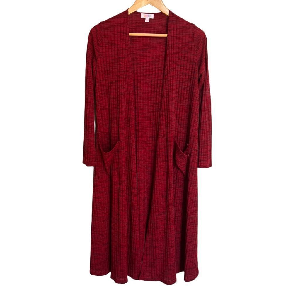 LuLaRoe Sarah Cardigan Duster Red Size Small